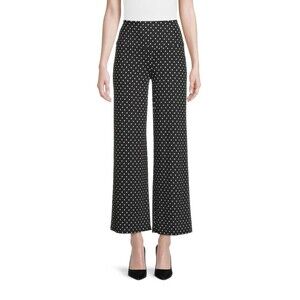 Nine Eight Black Polka Dot Casual Relaxed Fit Wide Leg Pants Womens Size 3X